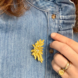 Broche feuillage