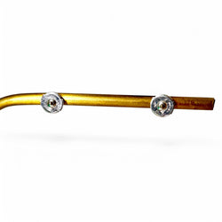 Paire de clous d'oreilles or gris et diamants