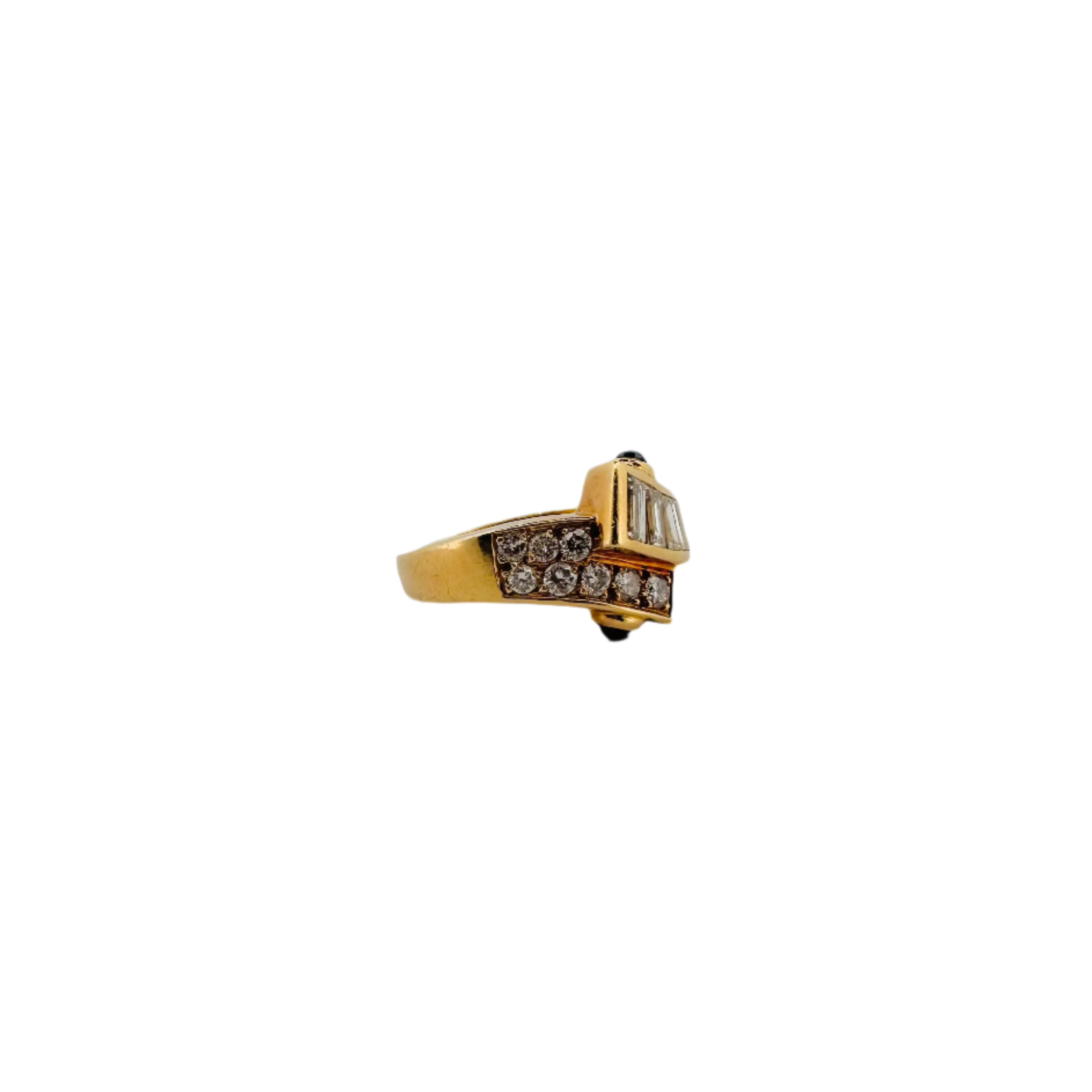 Bague MAUBOUSSIN en or jaune, saphirs et diamants