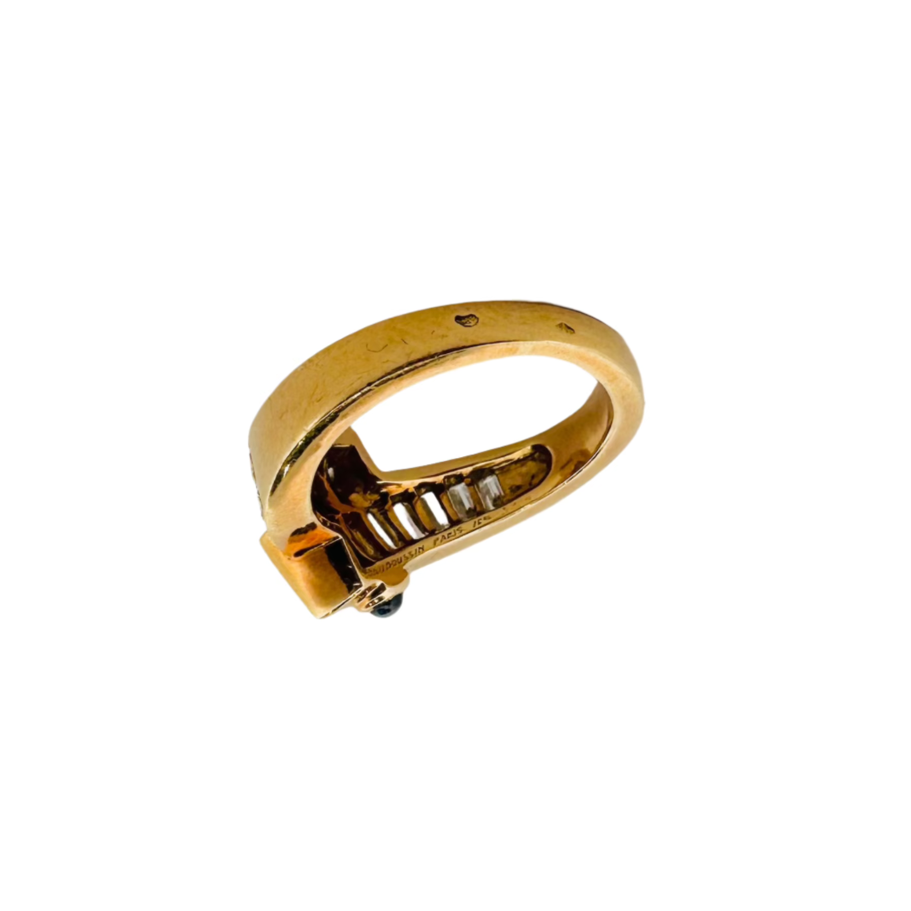 MAUBOUSSIN ring in yellow gold, sapphires and diamonds