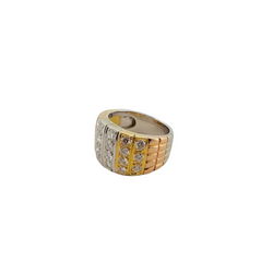 VAN CLEEF & ARPELS signet ring in yellow gold, white gold, rose gold and diamonds