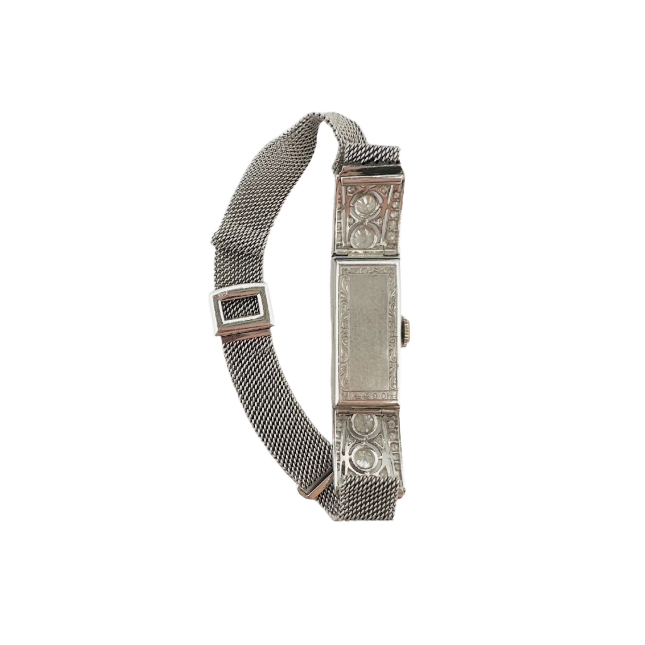 Montre de dame en or blanc et diamants