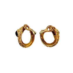 Boucles d'oreilles Clip BOUCHERON Serpent Bohème en or jaune et œil de tigre