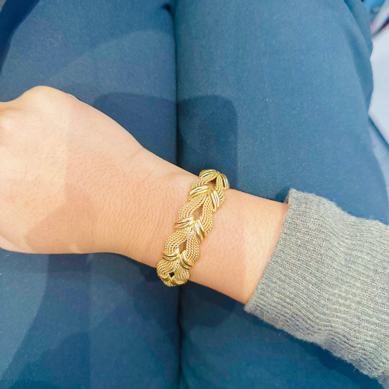 Bracelet à maillons articulés en or jaune