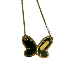 Collier VCA Papillon en or jaune et malachite