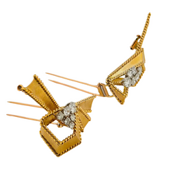 Broches Clips MAUBOUSSIN en or jaune et diamants