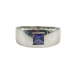 Bague Bandeau en or blanc et iolite