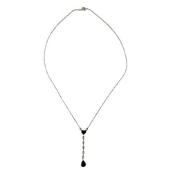 Collier en or blanc et saphir