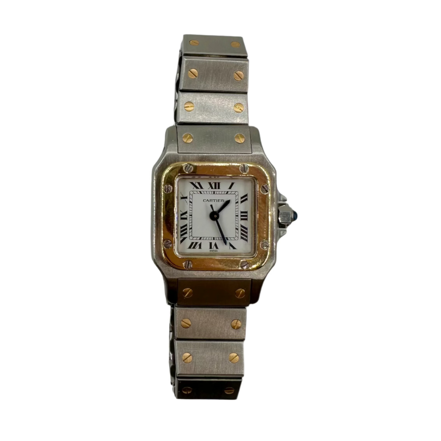 Montre CARTIER Santos PM en or jaune et acier