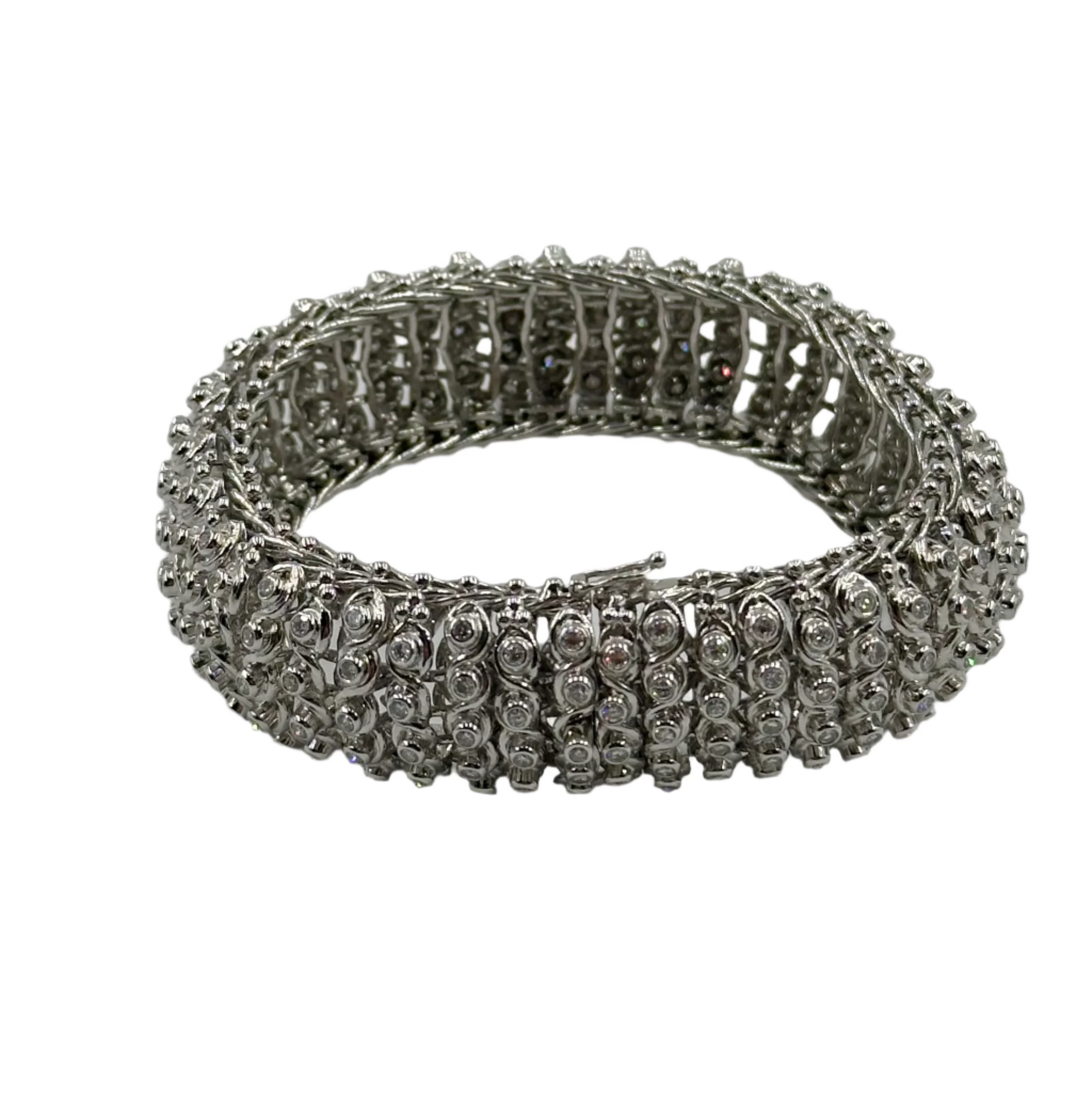 Bracelet Souple en or blanc et diamants