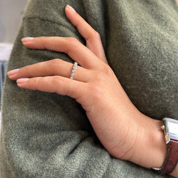 Bague Alliance américaine DE BEERS en or blanc et diamants