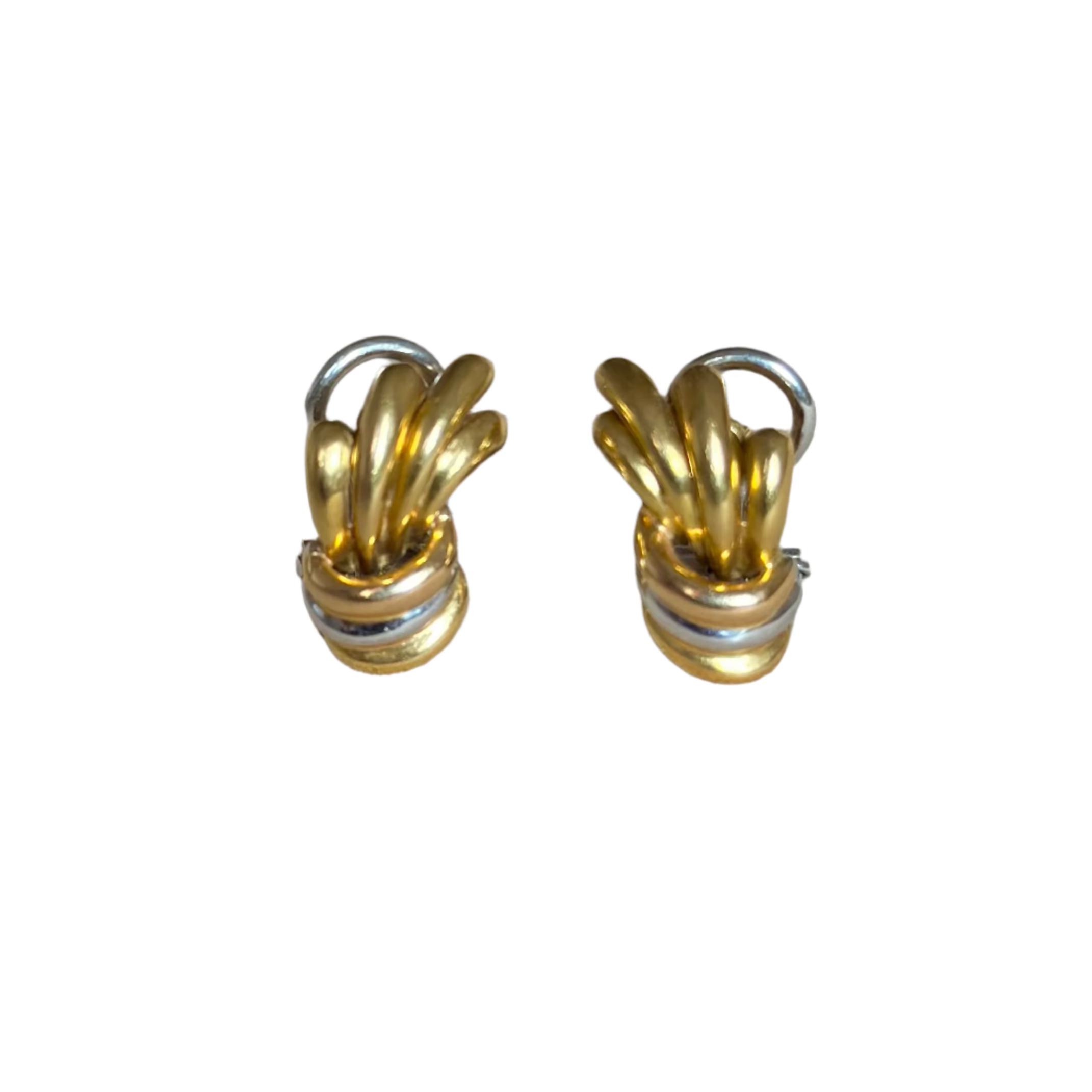 Boucles d'oreilles Clips en or jaune, or blanc et or rose