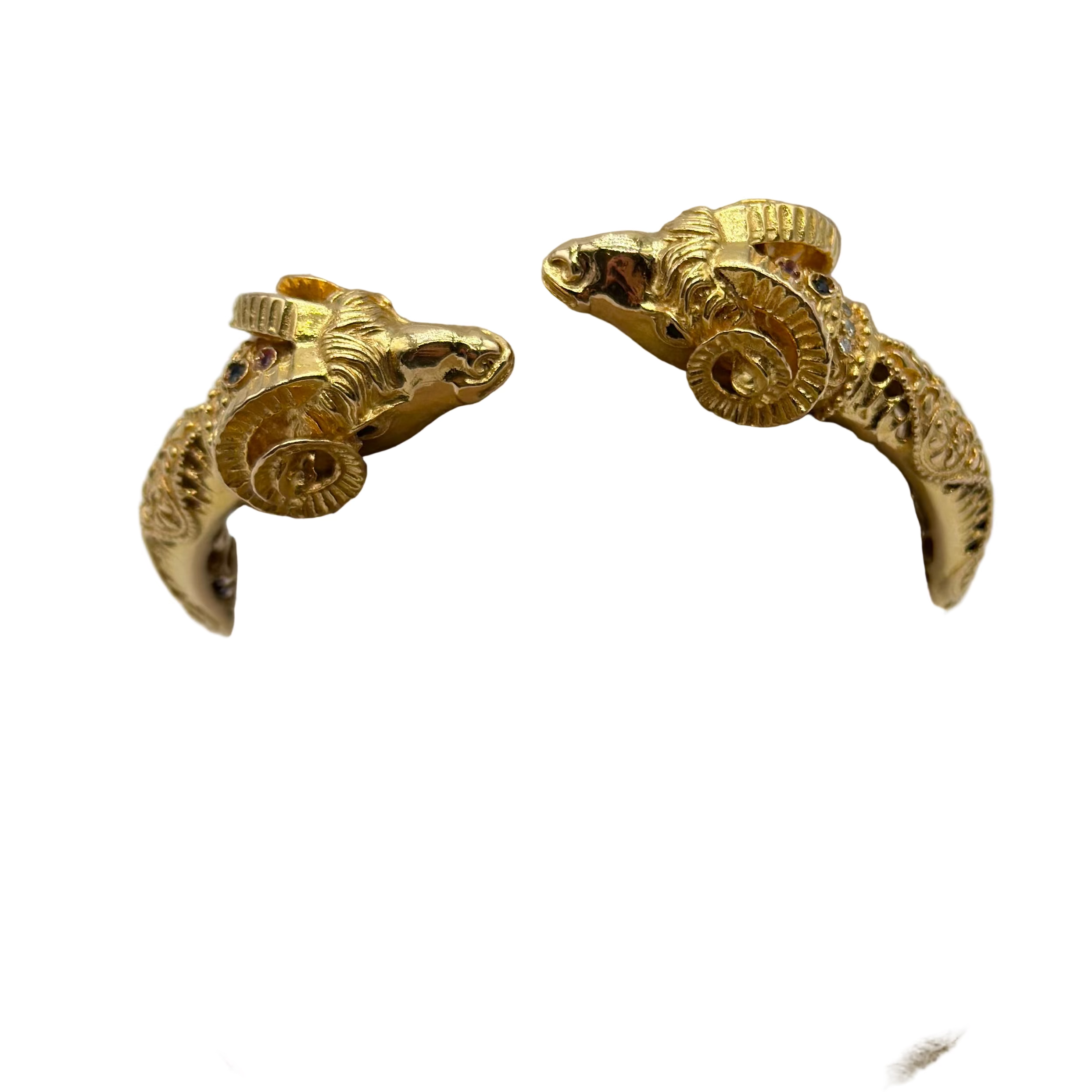 Bracelet Jonc Têtes de Bélier en or jaune et diamants