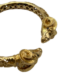 Bracelet Jonc Têtes de Bélier en or jaune et diamants