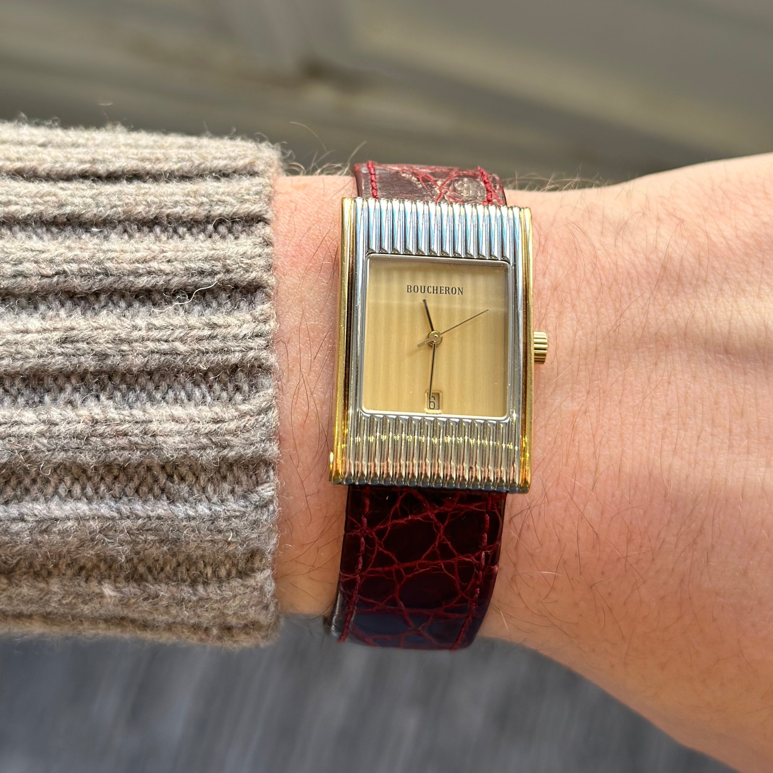 Montre BOUCHERON "Reflet" en or jaune et acier