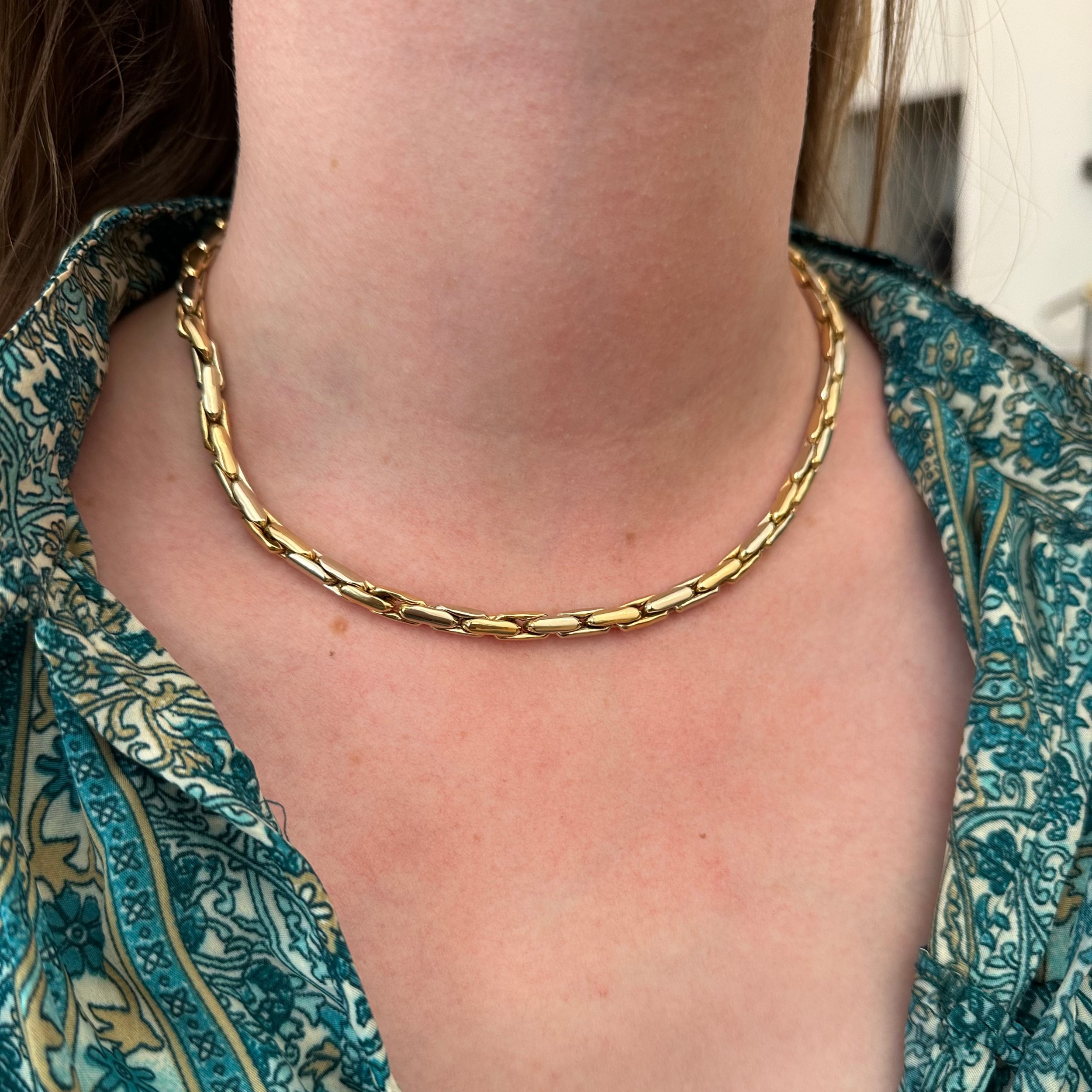 Collier Maille en or jaune et or blanc