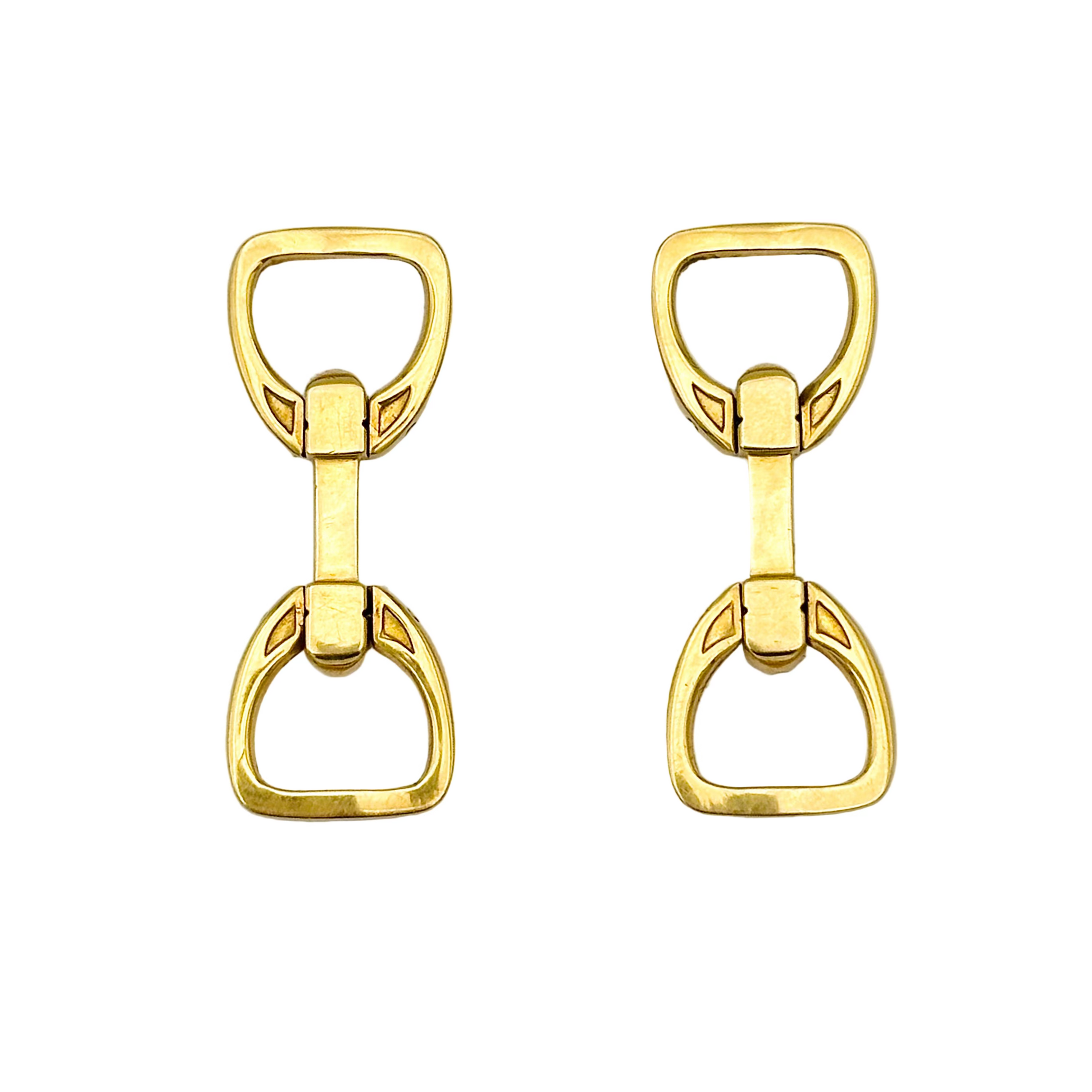 Boutons de manchette HERMÈS "Étrier" en or jaune