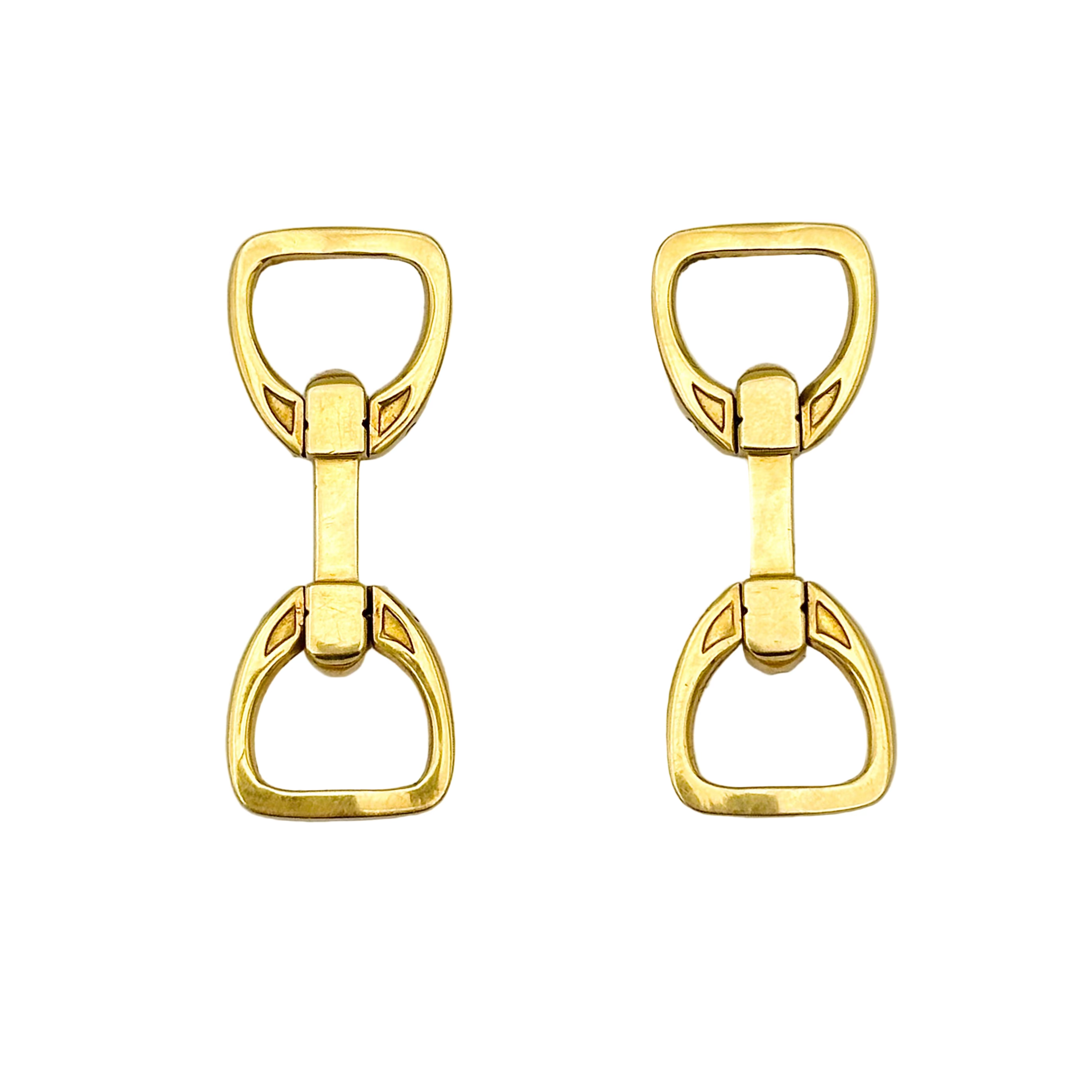 Boutons de manchette HERMÈS "Étrier" en or jaune