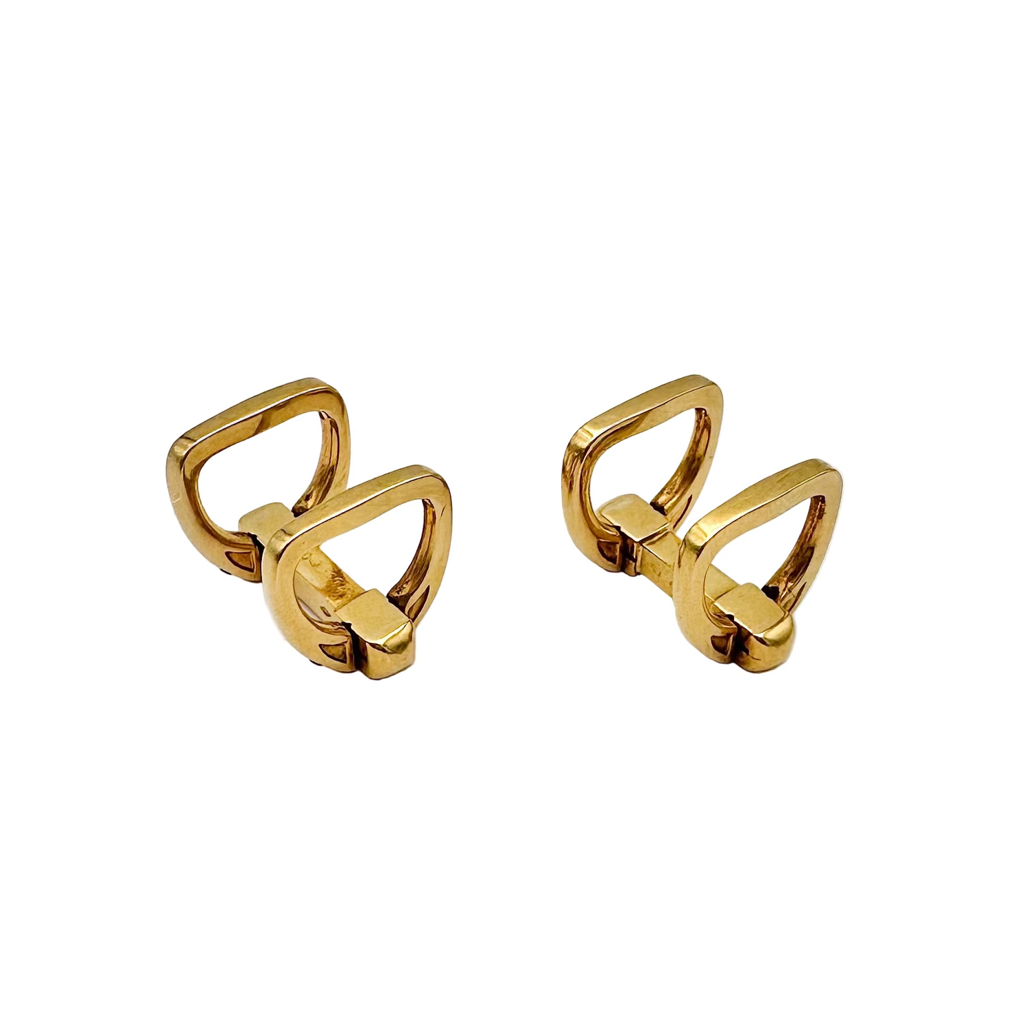 Boutons de manchette HERMÈS "Étrier" en or jaune