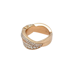 Bague Jarretière CHAUMET "Liens Séduction" en or rose et diamants