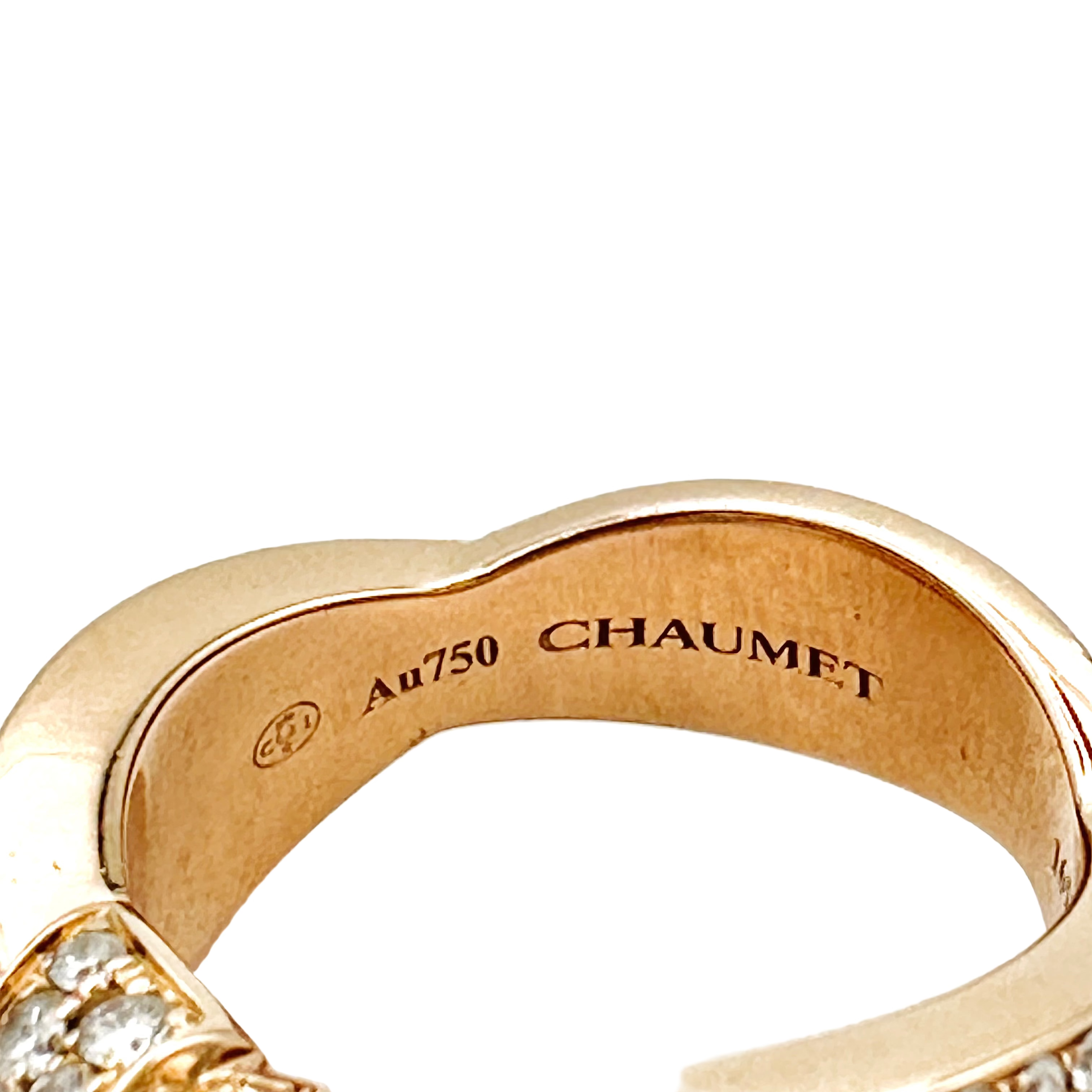 Bague Jarretière CHAUMET "Liens Séduction" en or rose et diamants