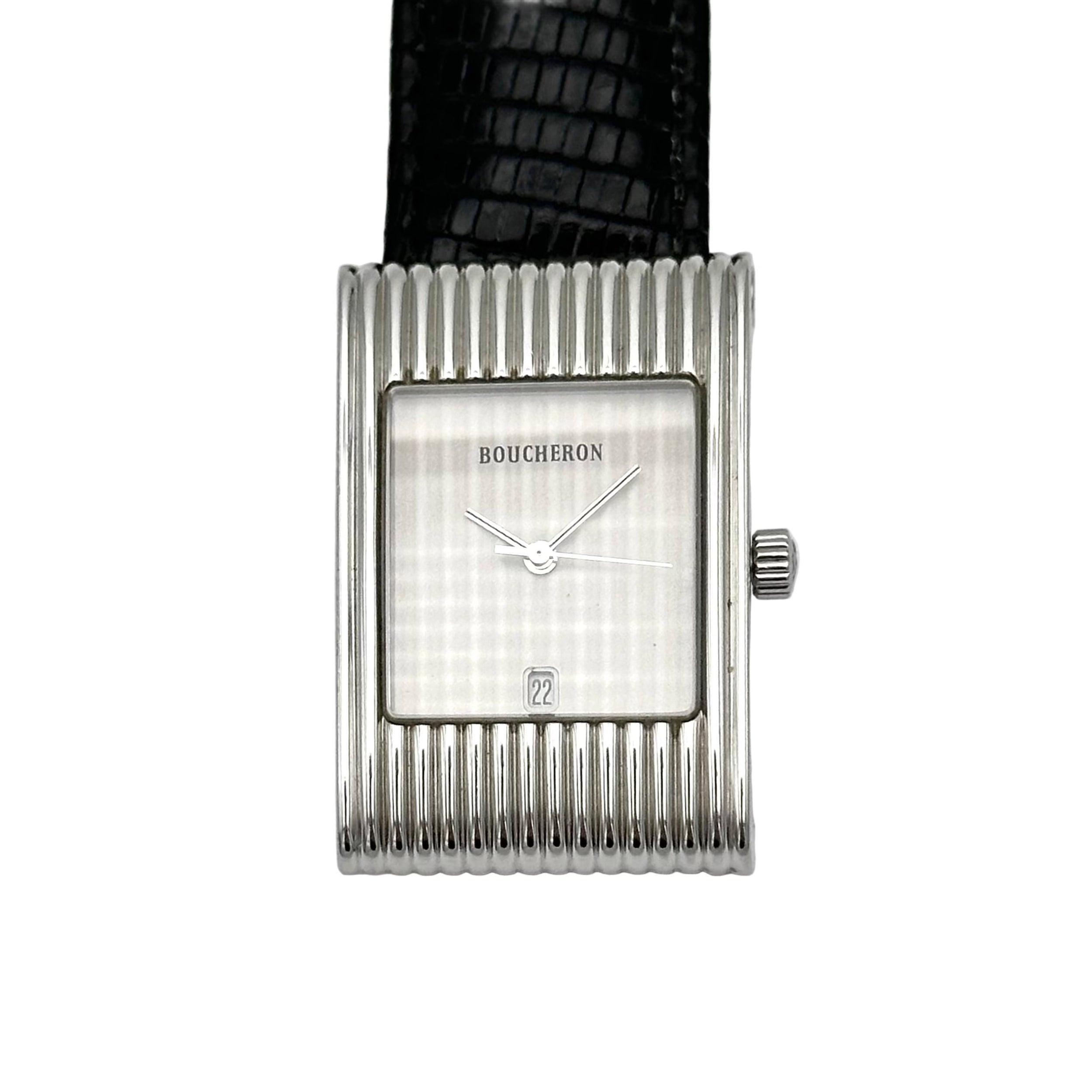 Montre BOUCHERON Reflet en acier et cuir interchangeable