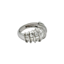 Bague Jonc en or blanc et diamants