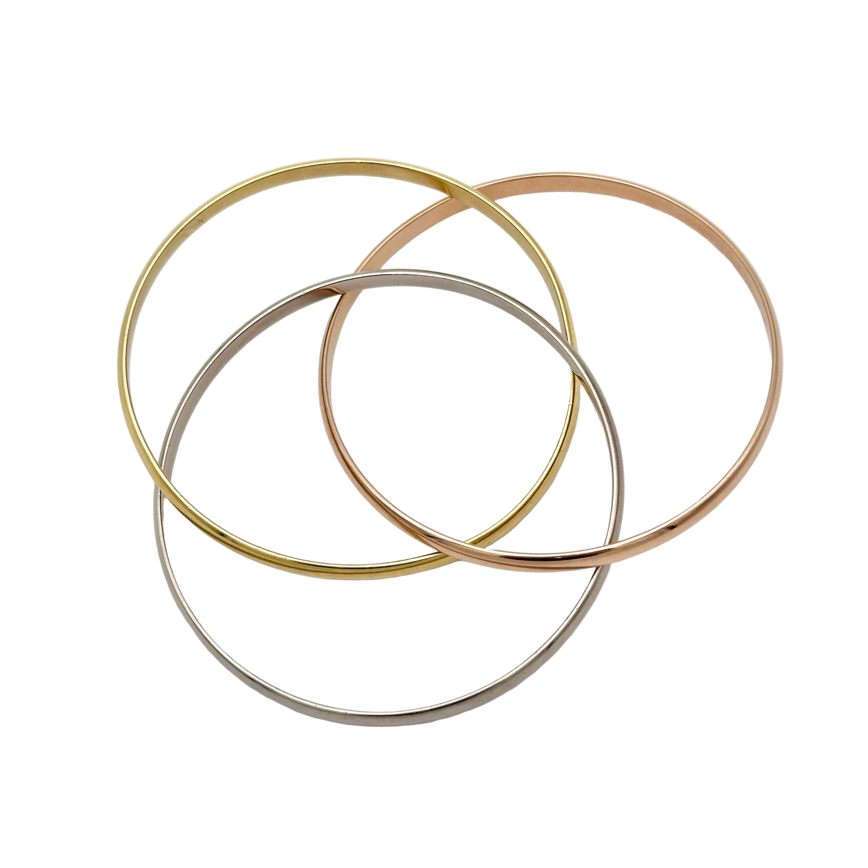 Bracelet Jonc CARTIER Trinity MM en or jaune, or blanc, or rose