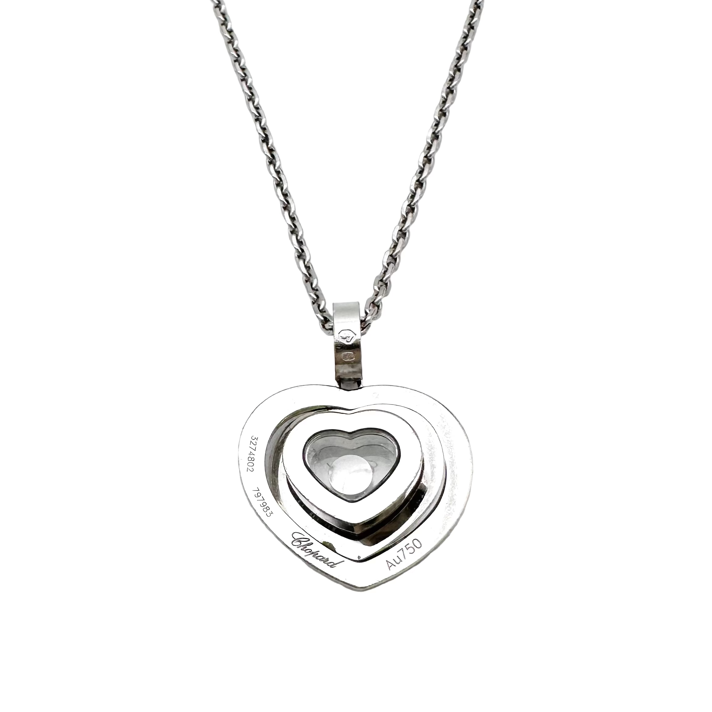 Collier Pendentif CHOPARD Happy Diamonds en or blanc et diamants