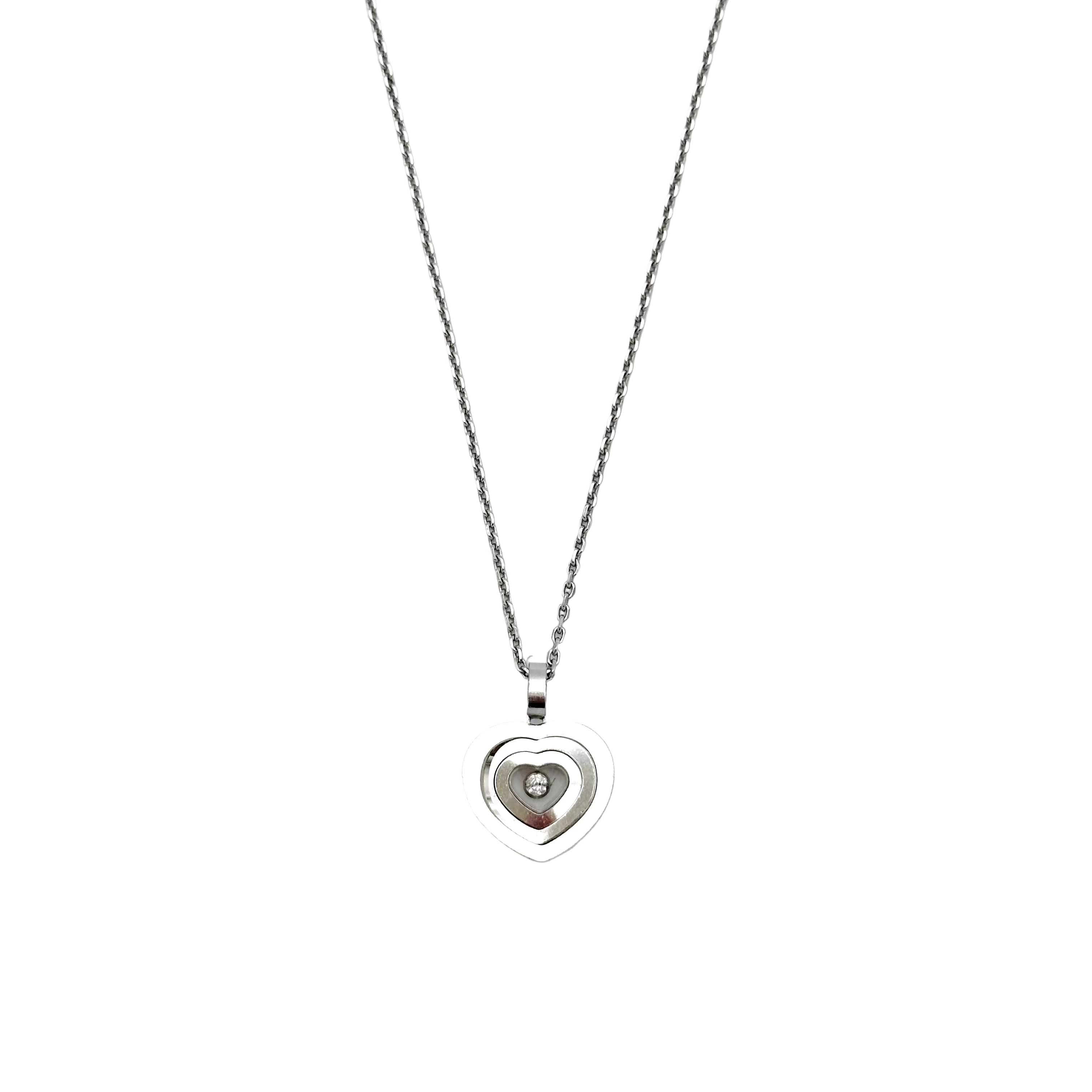 Collier Pendentif CHOPARD Happy Diamonds en or blanc et diamants