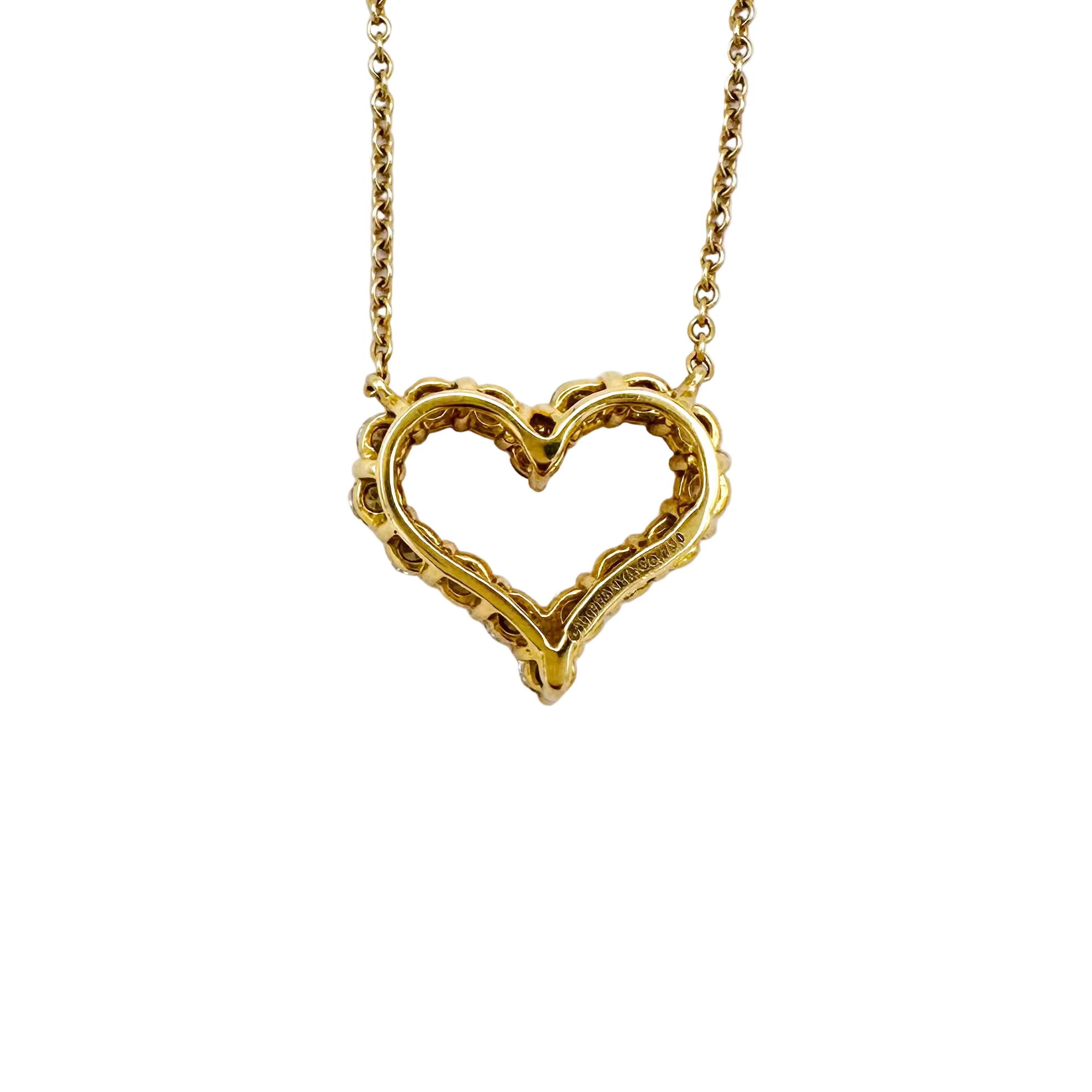 Collier Pendentif TIFFANY & CO. Coeur en or rose et diamants