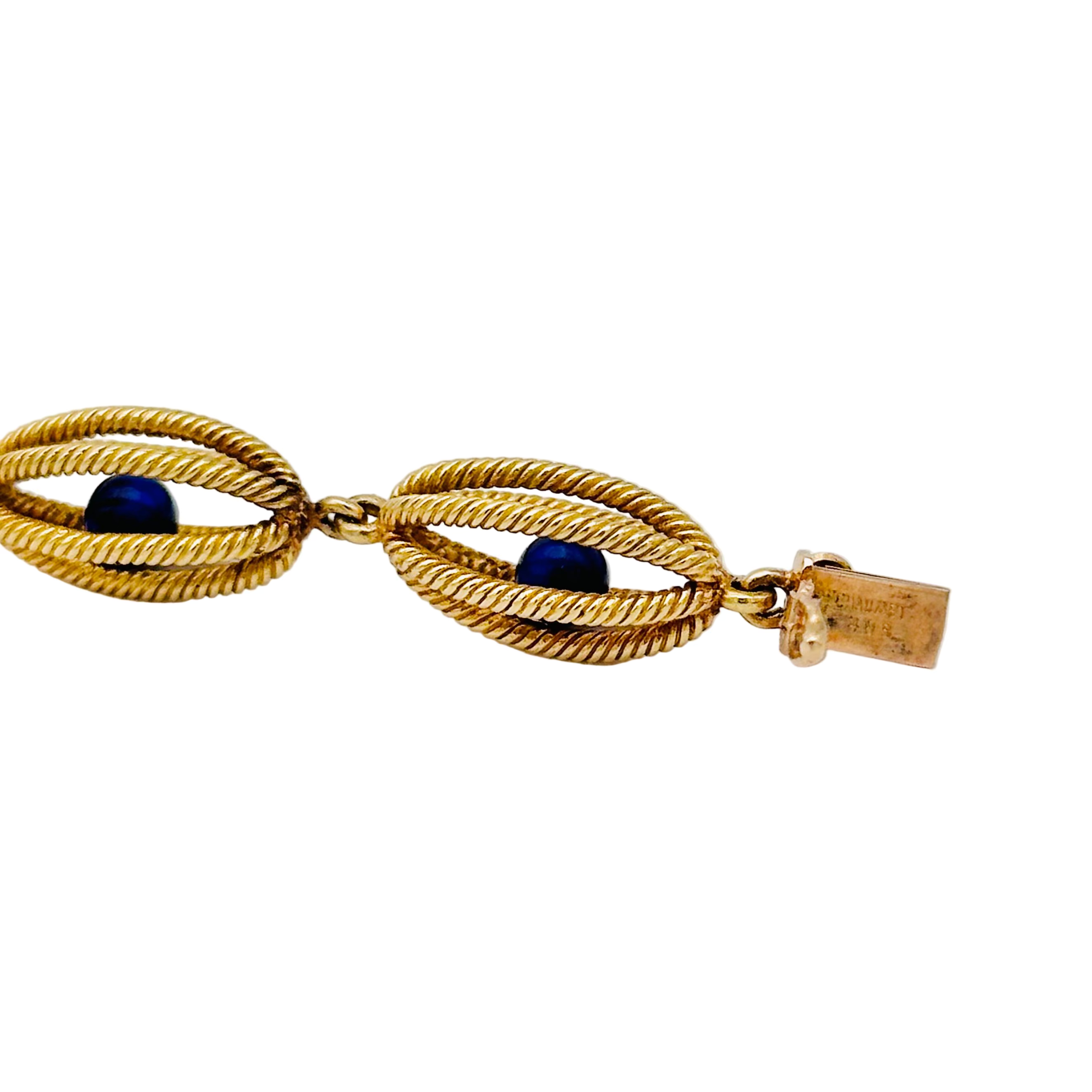 Bracelet Maille CHAUMET en or jaune et lapis-lazuli