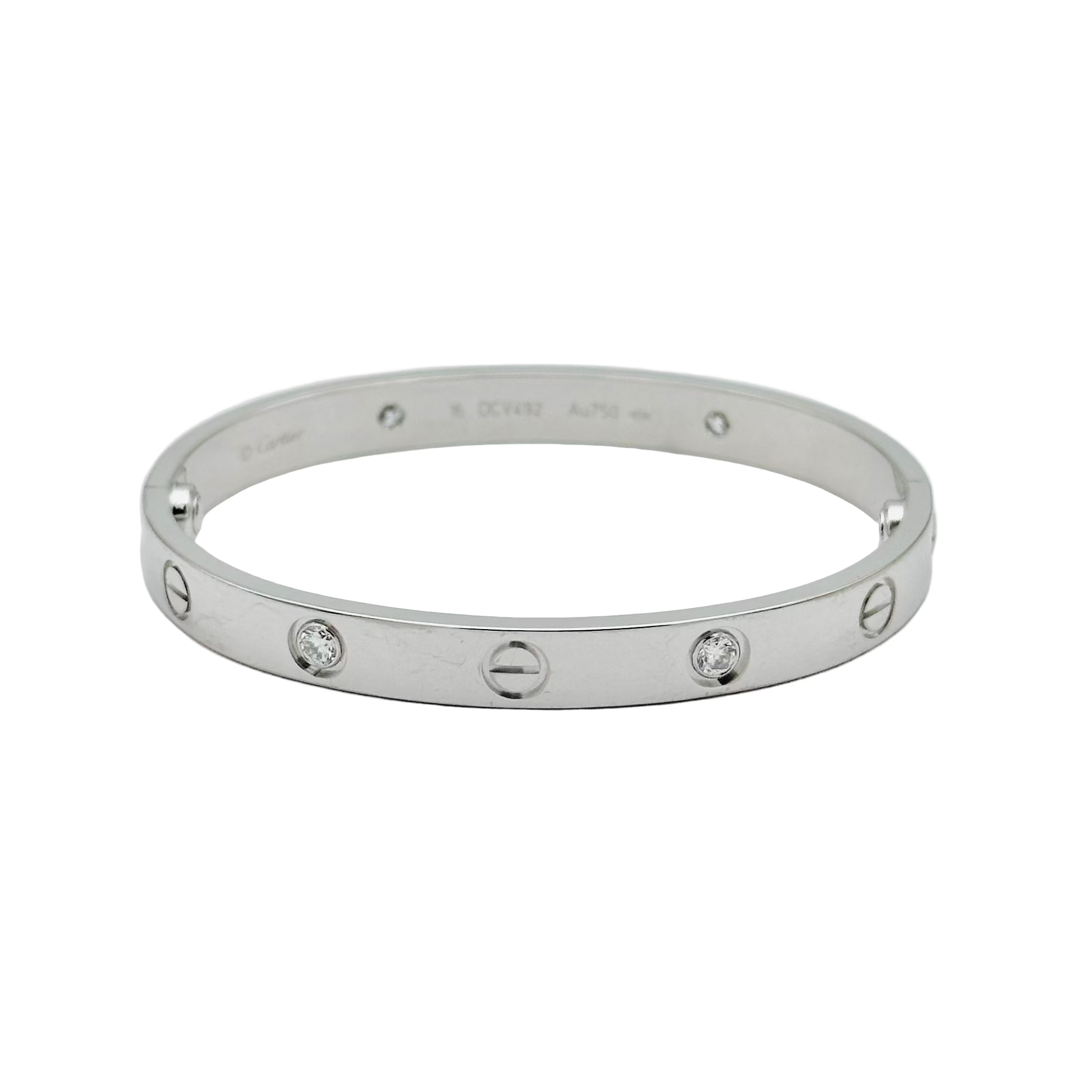 Bracelet Jonc CARTIER Love en or blanc et diamants