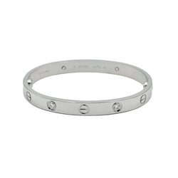 Bracelet Jonc CARTIER Love en or blanc et diamants