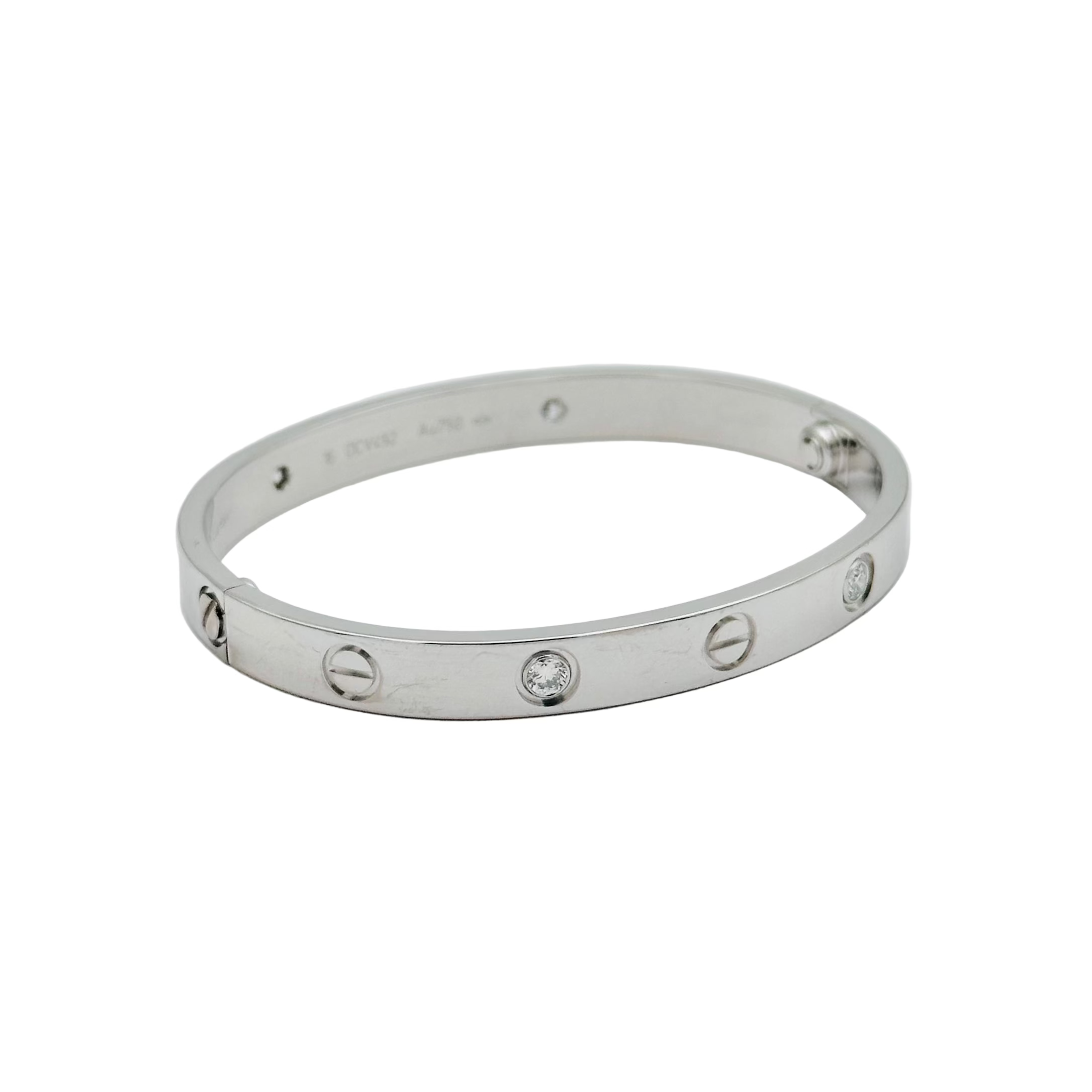 Bracelet Jonc CARTIER Love en or blanc et diamants