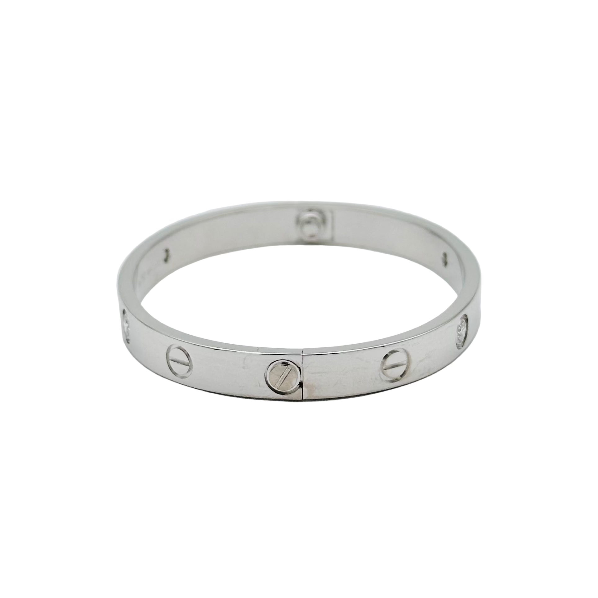 Bracelet Jonc CARTIER Love en or blanc et diamants
