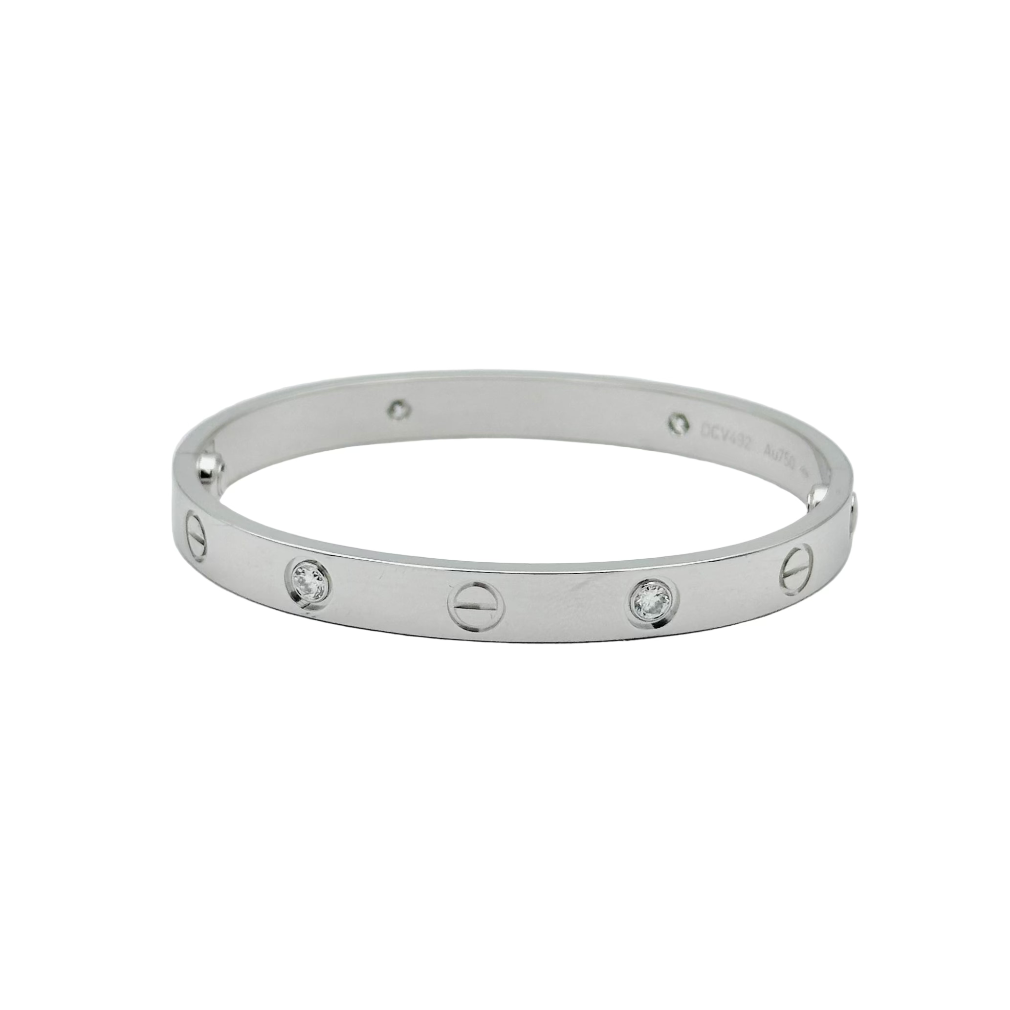Bracelet Jonc CARTIER Love en or blanc et diamants
