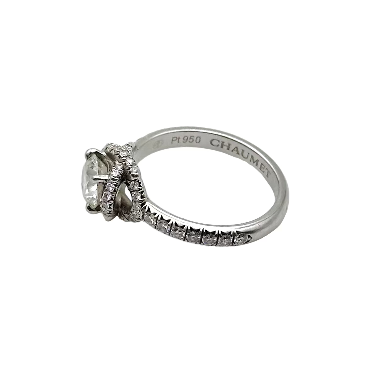 Ring CHAUMET "Liens d'amour" in paltinium and diamonds.