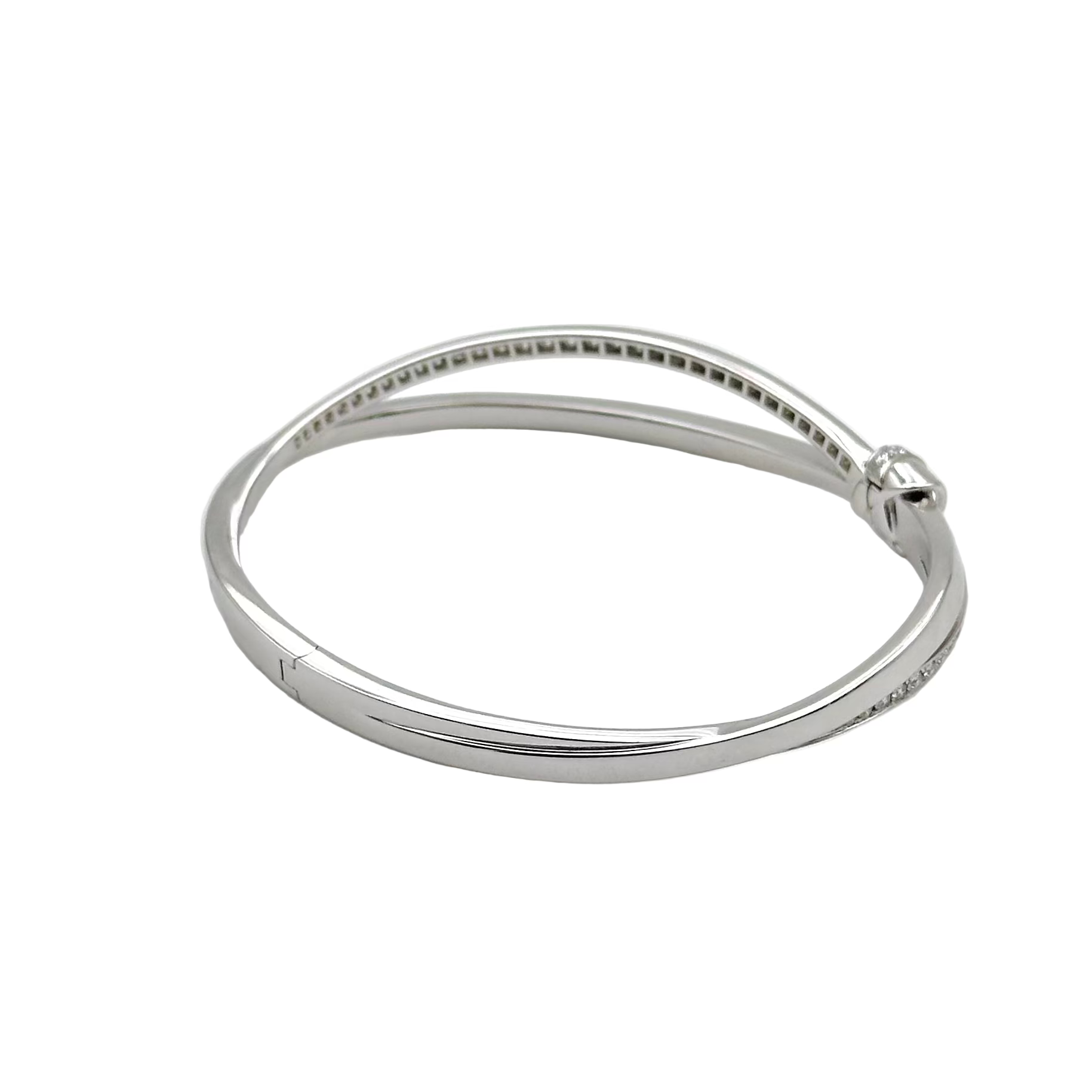Bracelet Jonc CHAUMET "Liens Séduction" en or blanc et diamants