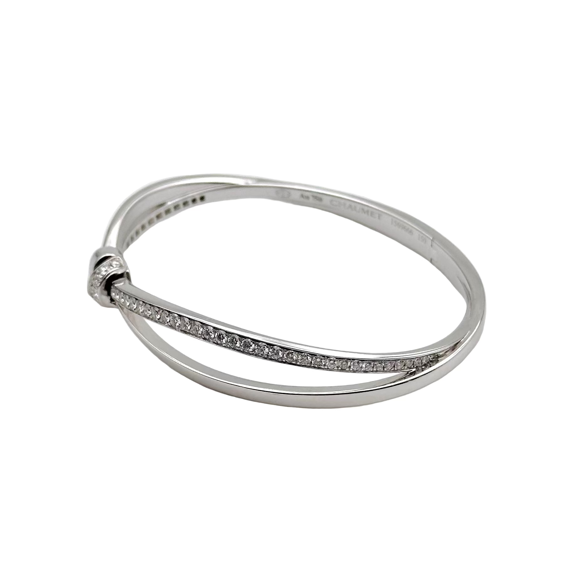 Bracelet Jonc CHAUMET "Liens Séduction" en or blanc et diamants