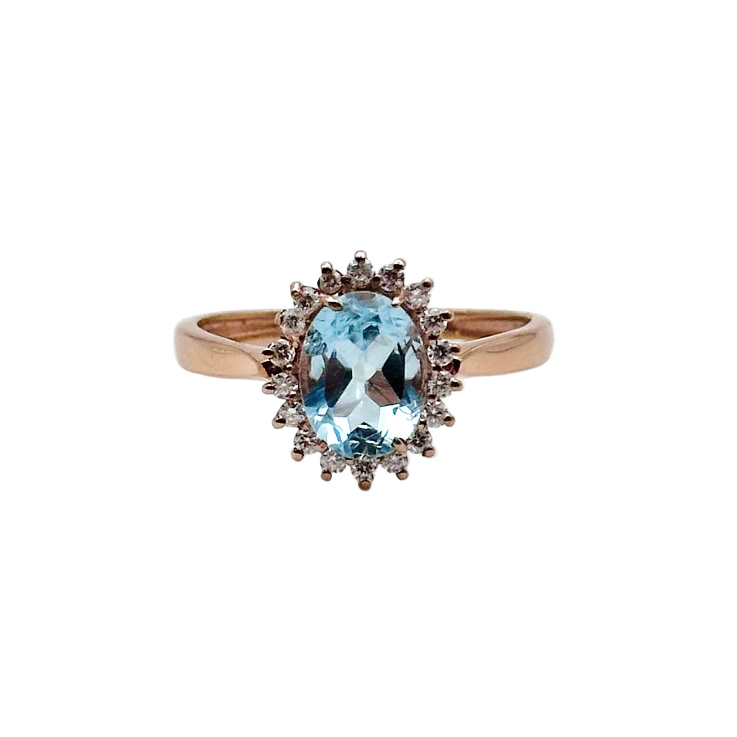 Bague Entourage en or rose et topaze