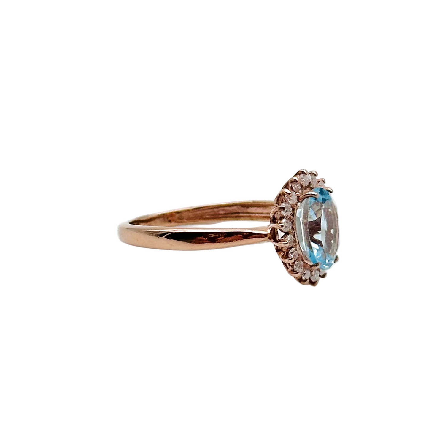 Bague Entourage en or rose et topaze