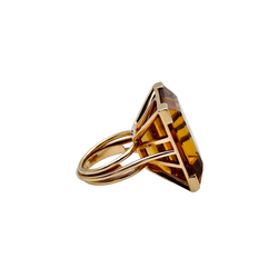 Bague Cocktail en or jaune et citrine