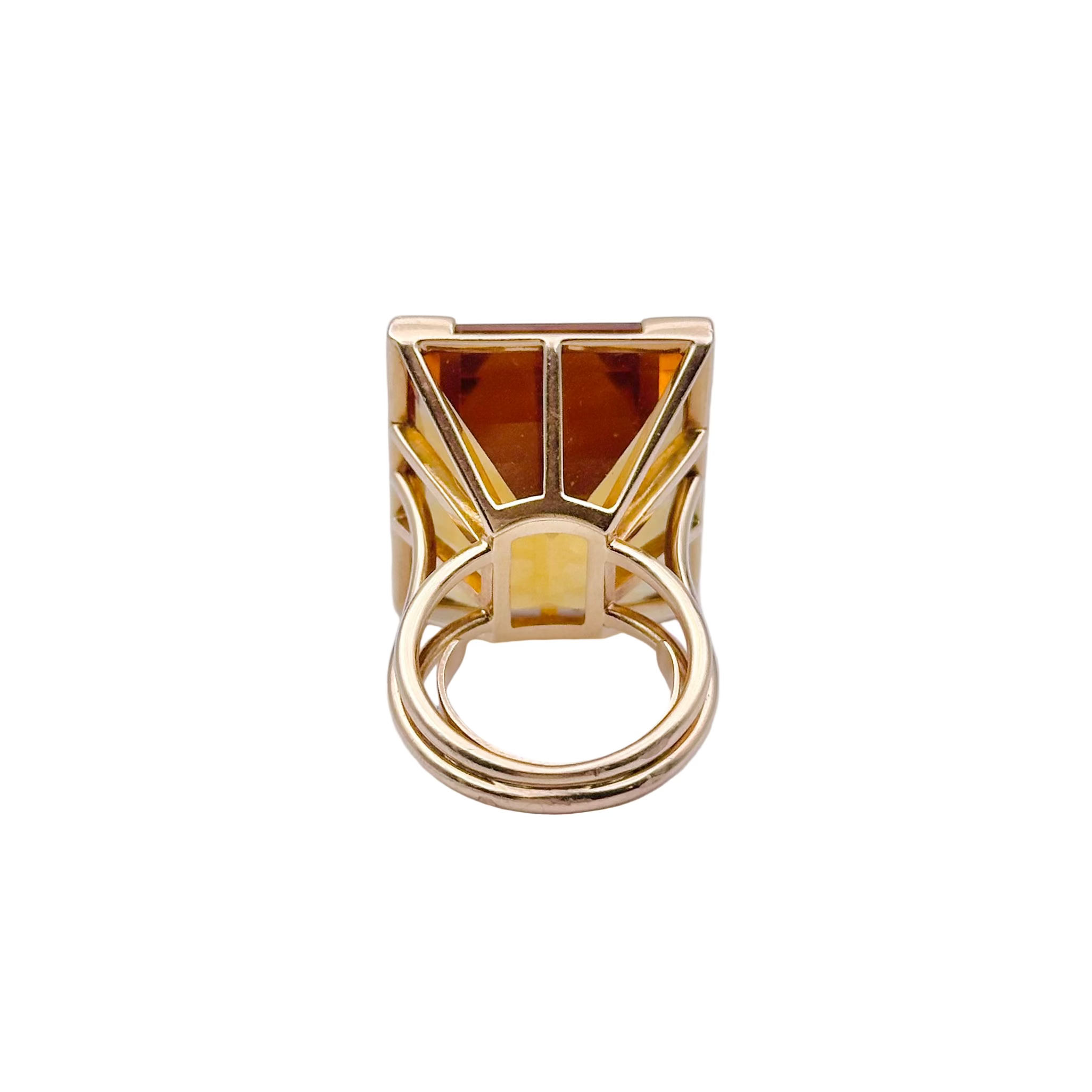 Bague Cocktail en or jaune et citrine