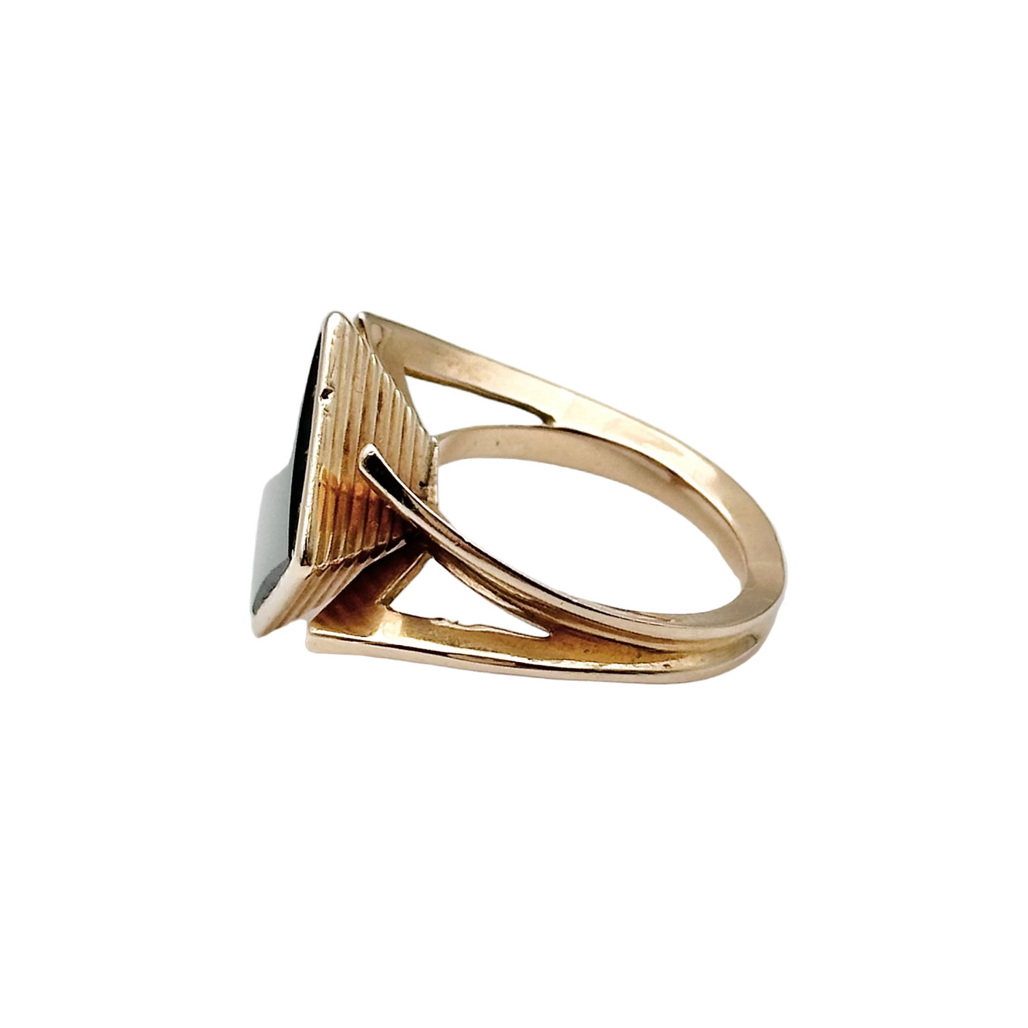 Bague Cocktail en or jaune et onyx