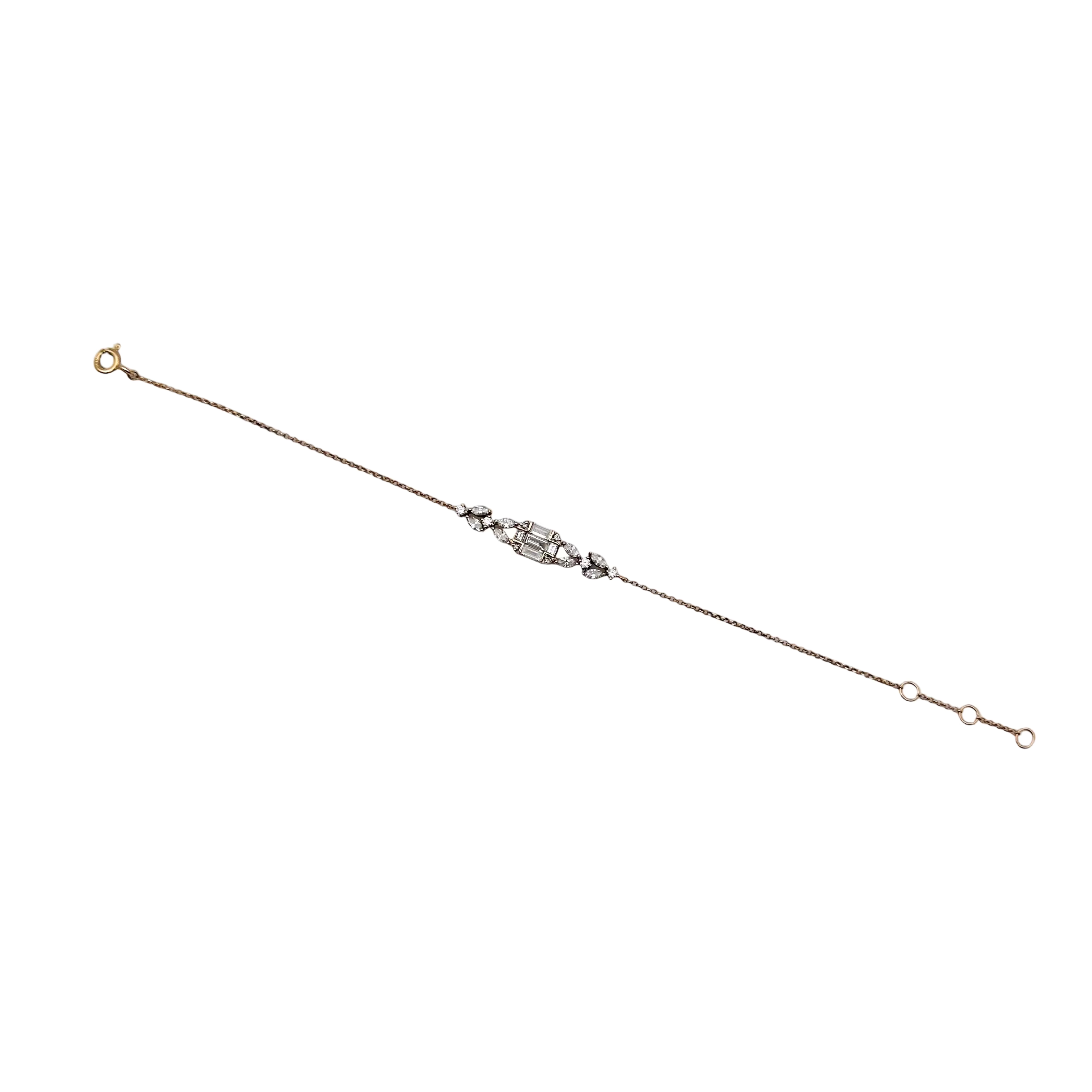 Bracelet en or rose et diamants