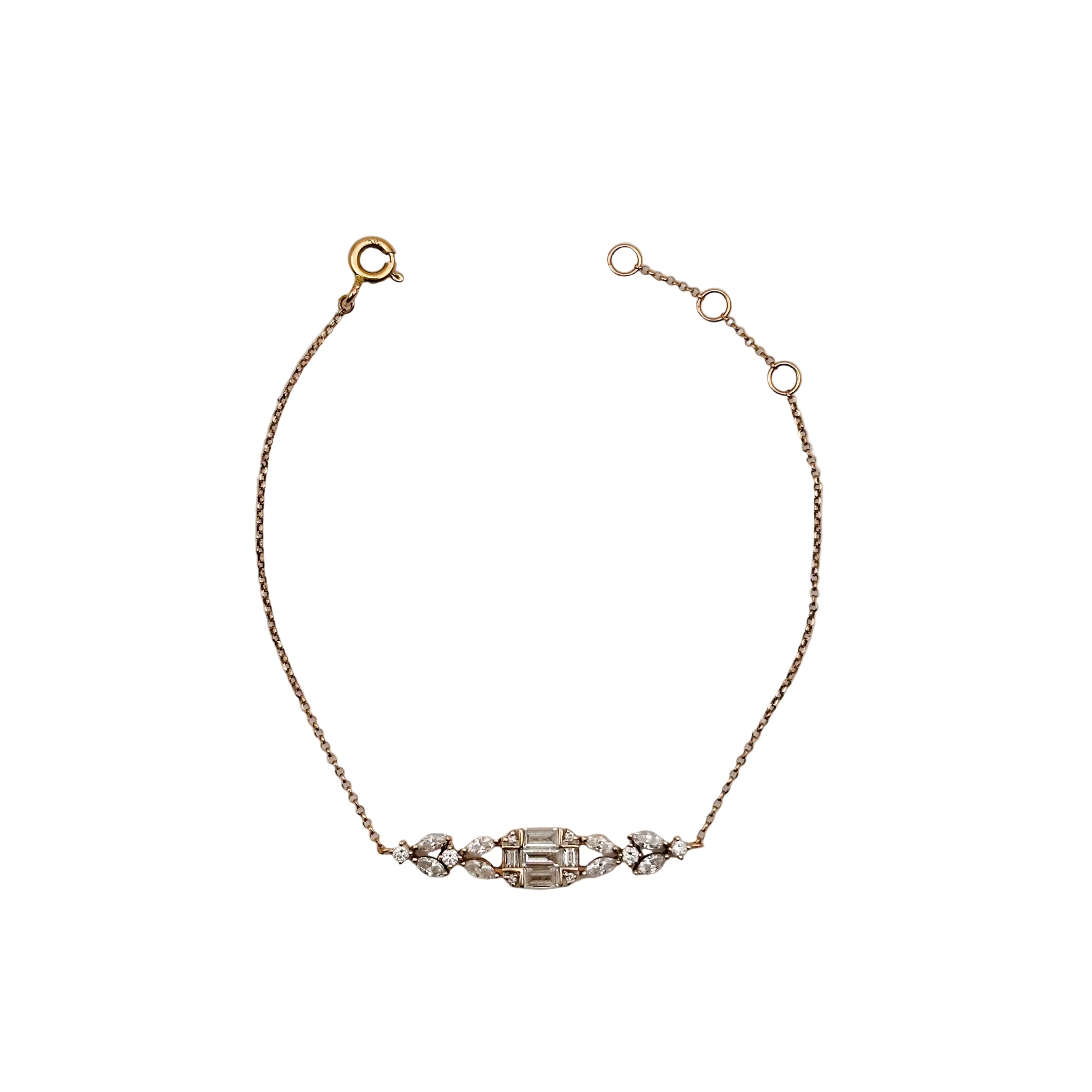 Bracelet en or rose et diamants