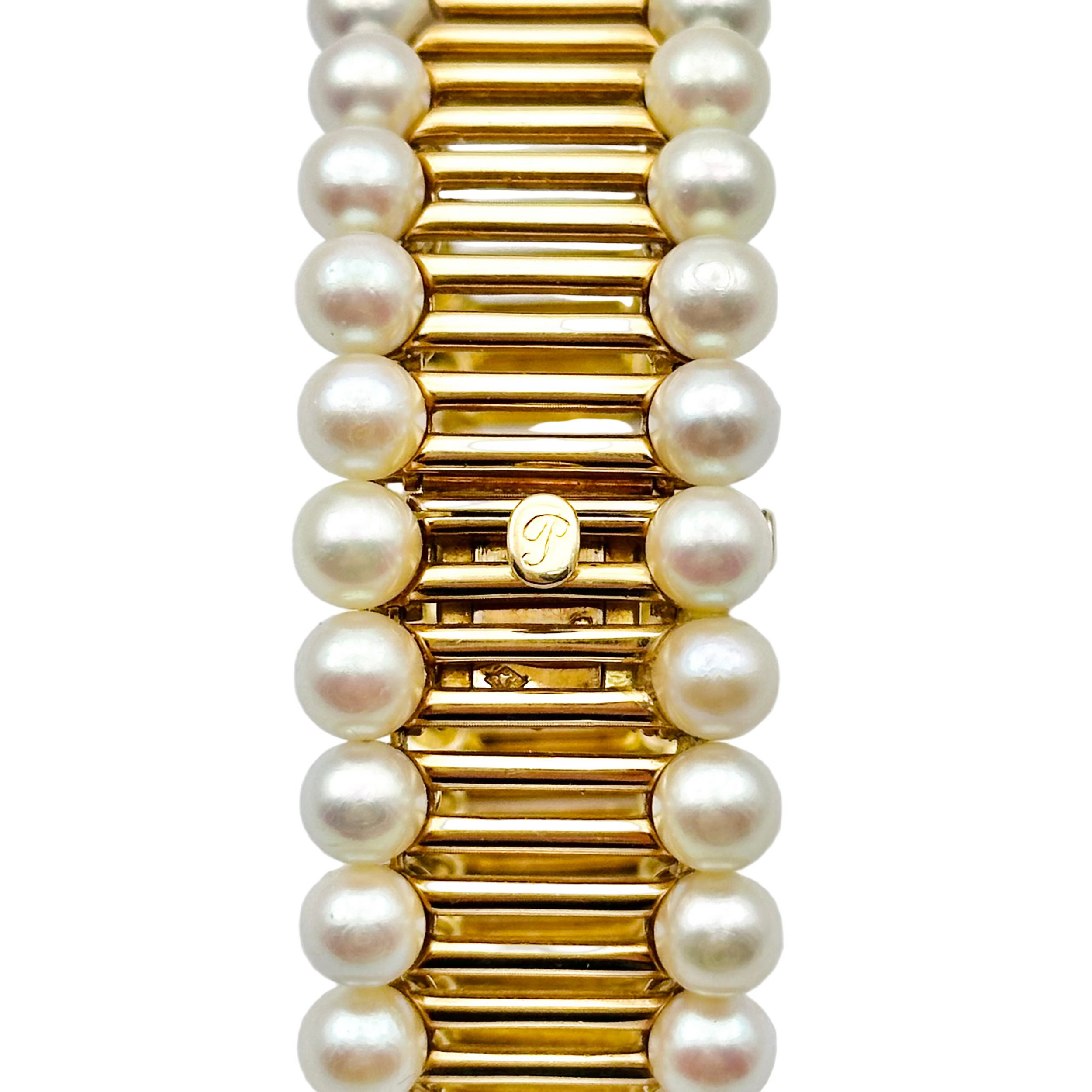 Bracelet Manchette POIRAY "Aphrodite" en or jaune et perles