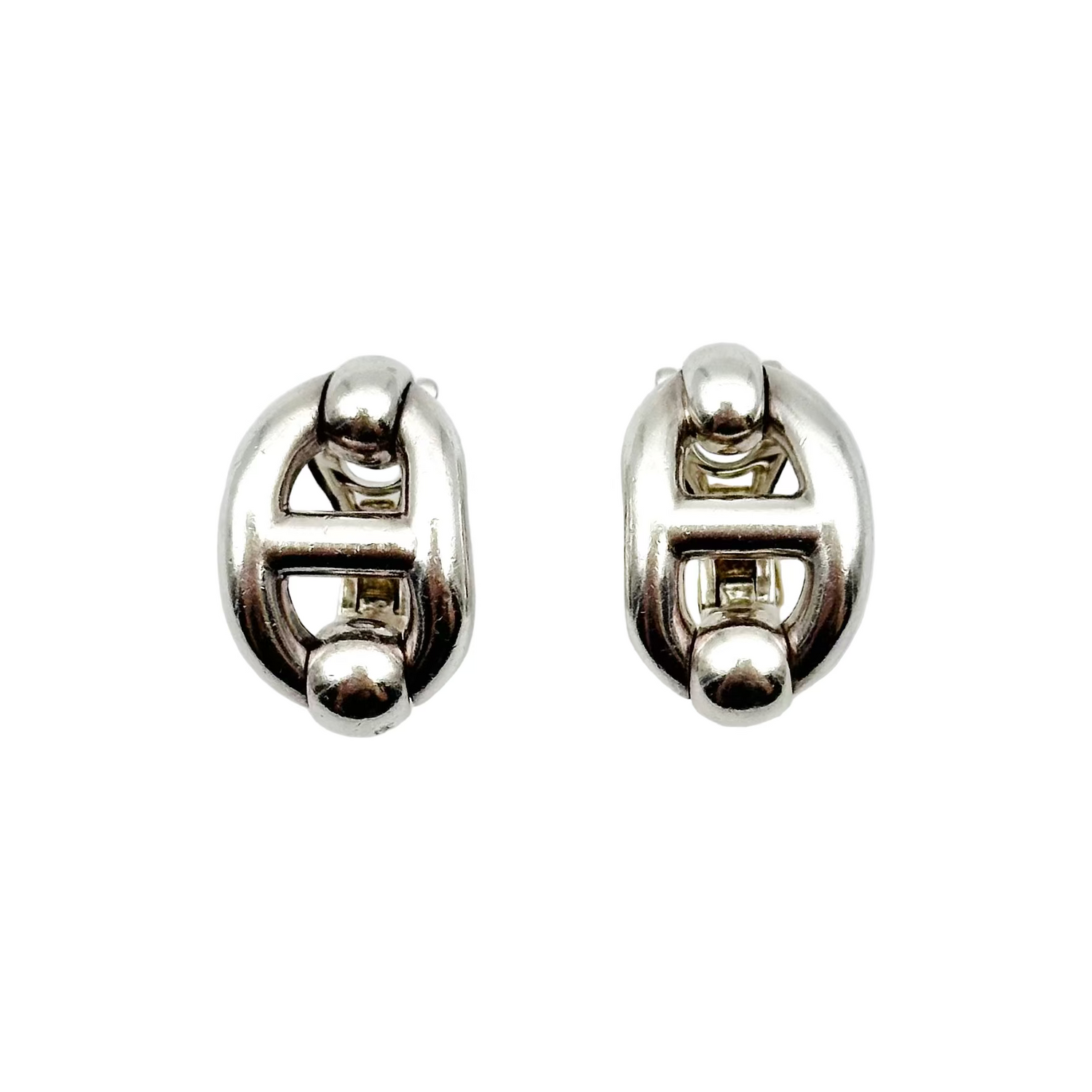 Boucles d'oreilles HERMÈS Chaînes d'ancre en argent