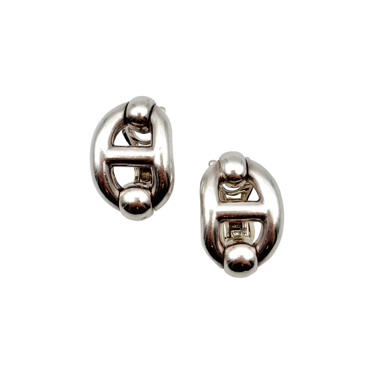 Boucles d'oreilles HERMÈS Chaînes d'ancre en argent